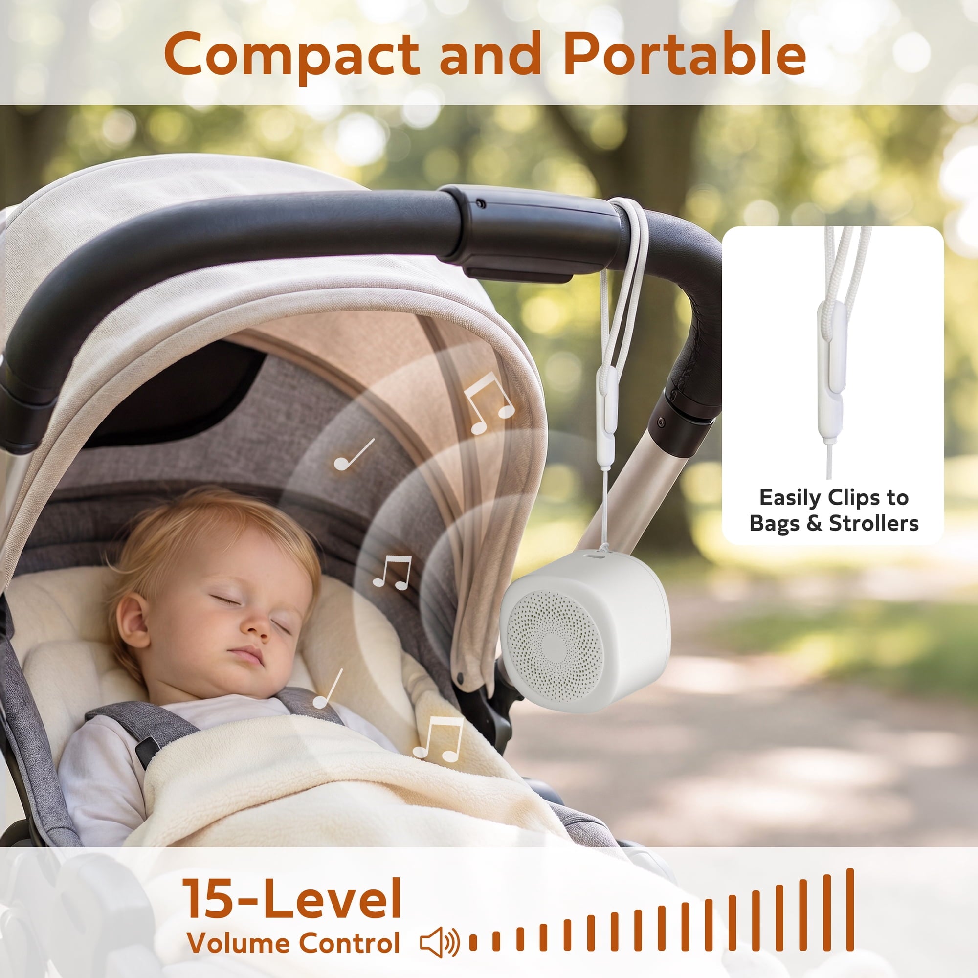 Mini Sound Machine, Portable White Noise Sound Machine for Sleep, White Noise for Baby & Adult with 20 Soothing Sounds, 7 Color Night Light, 4 Timers Memory Function for Travel Camping Home Office